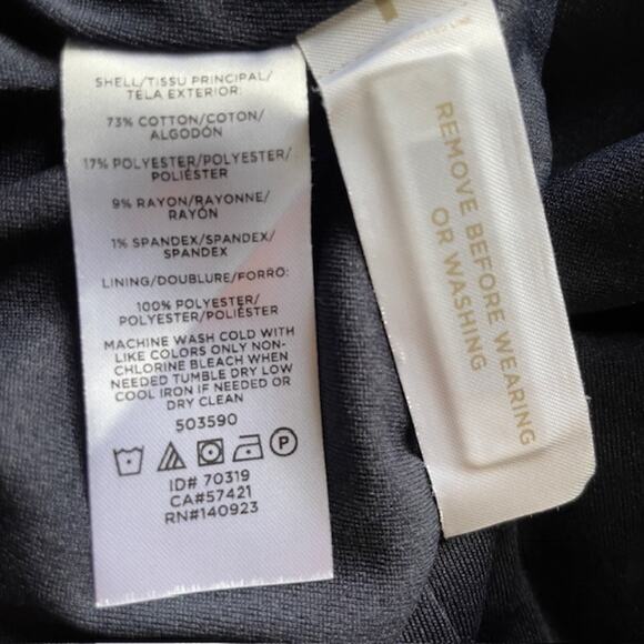 NWT Loft Woman Navy White A-Line Dress Sz 14 Preppy Work Casual Date Night - Picture 5 of 7